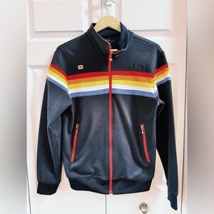 Ben Sherman Retro Navy Blue/Rainbow Stripe Track Jacket